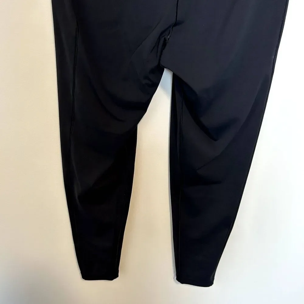 Adidas Womens Athletic Leggings Size Large Black Solid Casual Lounge Stretchy - Picture 3 of 14